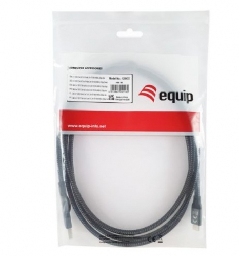 Cabo USB 3.2 Gen 2x2 2 em 1 EQUIP 128432, USB-C macho para USB-C macho com adaptador USB-A, 2,0 m