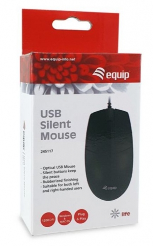 Rato Equip 245117 USB Silent Mouse – Preto, 1200 DPI