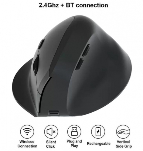 Rato Sem Fios Ergonómico Equip 245120 Dual Mode 1600 DPI 6 Botões