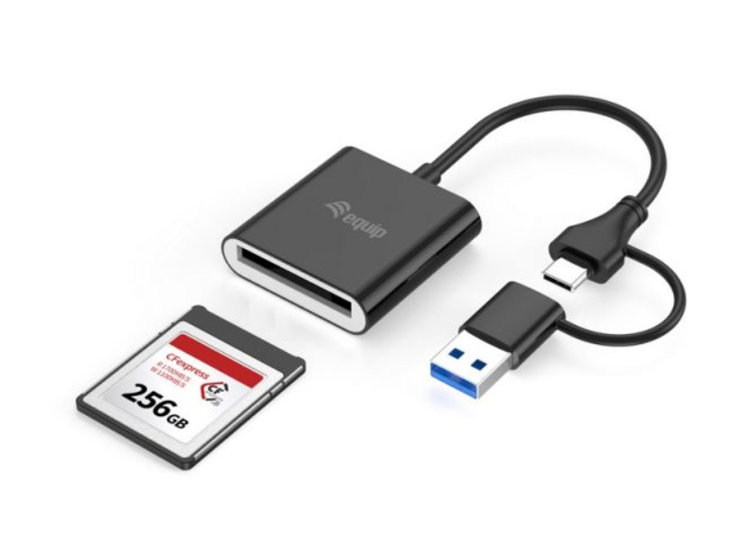 Leitor de cartão CFexpress tipo B EQUIP 245461, USB-C e USB-A, USB 3.2 Gen 2