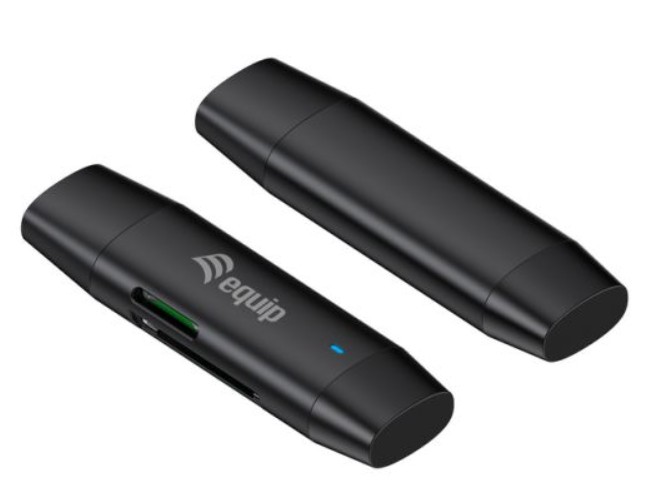Leitor de cartão com conector duplo EQUIP 245462, USB-C e USB-A, SD/MicroSD até 2 TB
