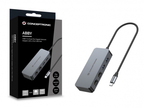 Adaptador Conceptronic USB-C para Rede Gigabit ABBY24G