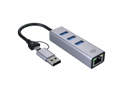 Adaptador de Rede CONCEPTRONIC ABBY25G – Gigabit Ethernet e Hub USB