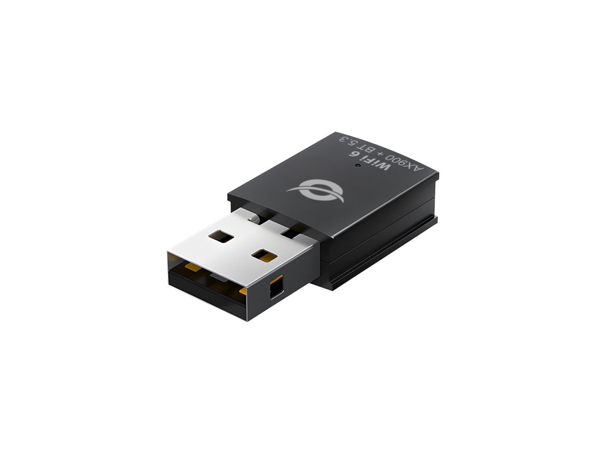 Adaptador USB Conceptronic ABBY26B Wi-Fi 6 AX900 Dual Band + Bluetooth 5.3 – Preto