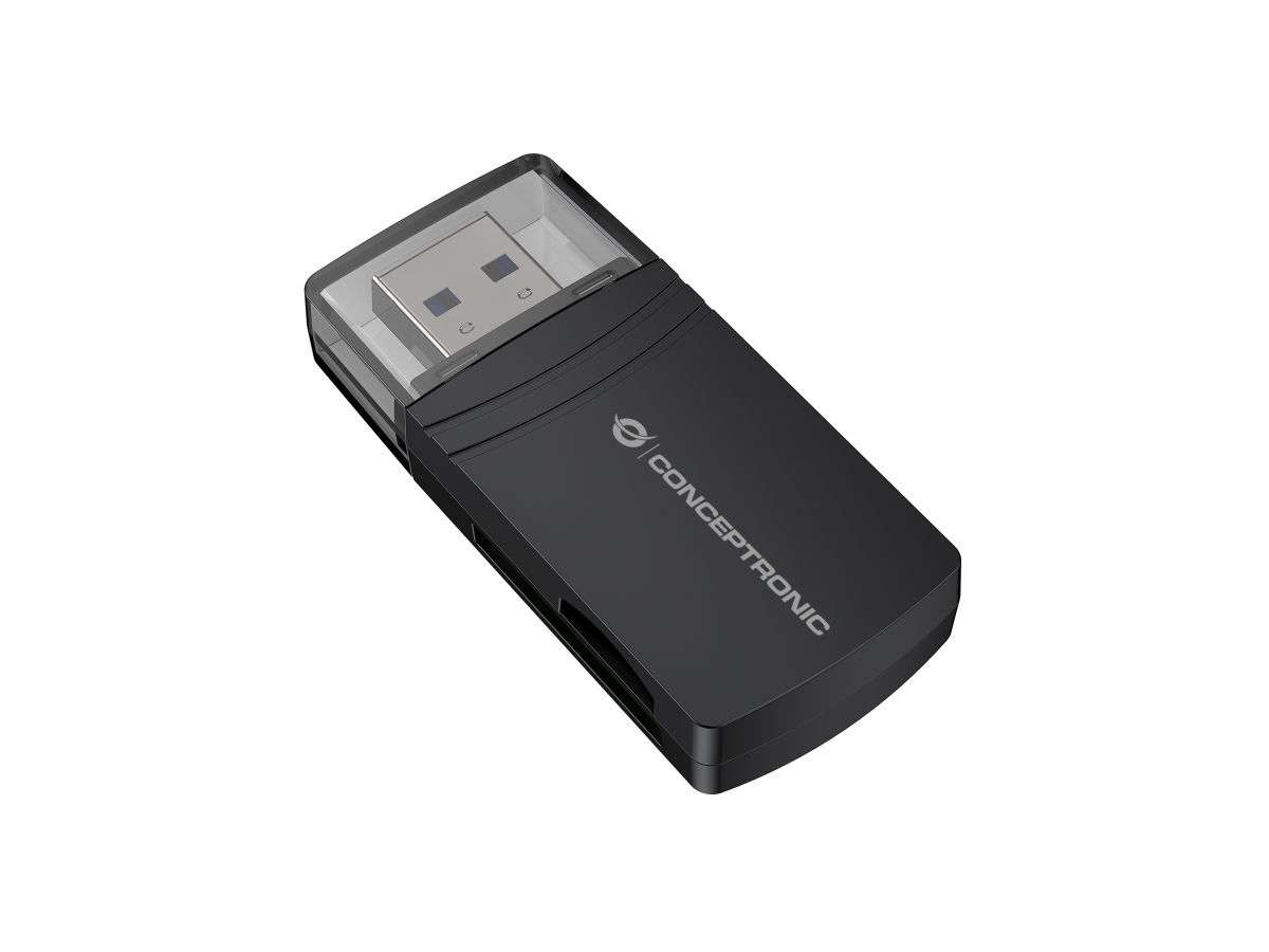 Leitor de Cartões Conceptronic BIAN06B USB 3.0 – SD / SDHC / SDXC / MicroSD / TF Preto