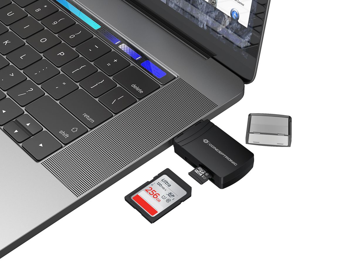 Leitor de Cartões Conceptronic BIAN06B USB 3.0 – SD / SDHC / SDXC / MicroSD / TF Preto