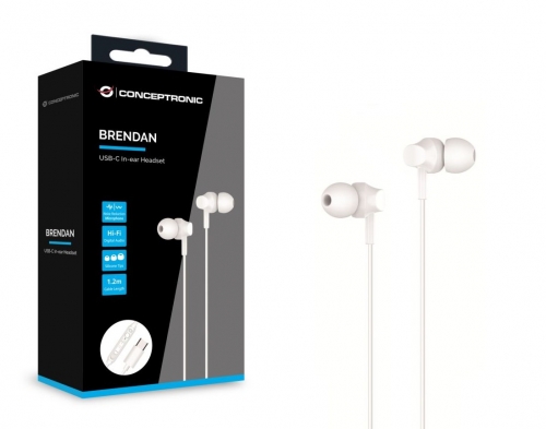Auriculares Conceptronic BRENDAN03W Branco