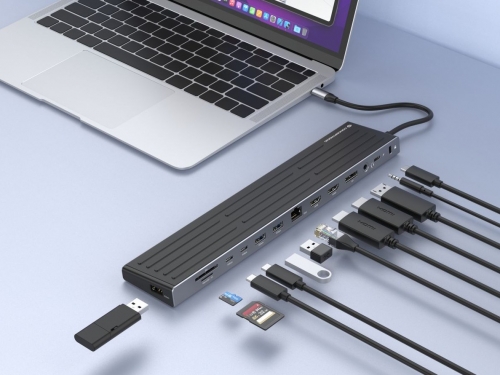 Estação de acoplamento Conceptronic DONN32B 14 em 1 USB-C