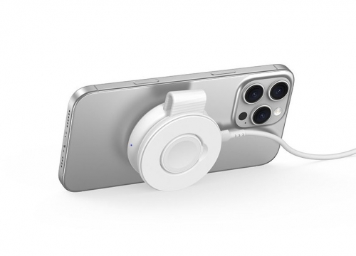 Carregador sem fio magnético dobrável 2 em 1 Conceptronic GORGON04W Qi2, 25 W, ideal para viagens.