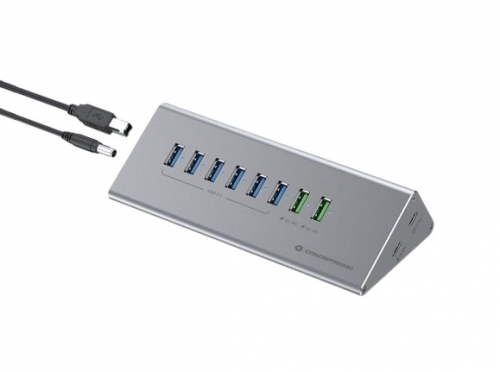 Hub Conceptronic HUBBIES18G - USB 3.0 10-em-1 60W com USB-A e USB-C