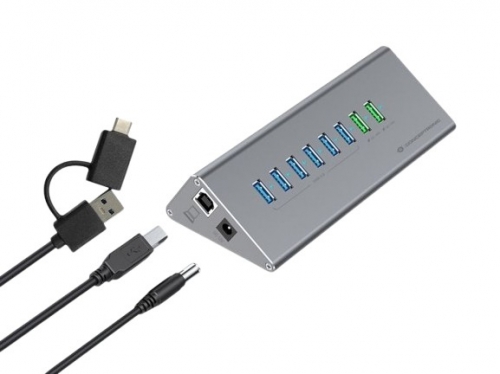 Hub Conceptronic HUBBIES18G - USB 3.0 10-em-1 60W com USB-A e USB-C