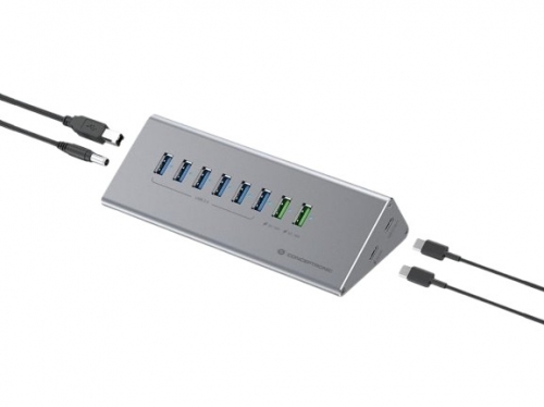 Hub Conceptronic HUBBIES18G - USB 3.0 10-em-1 60W com USB-A e USB-C