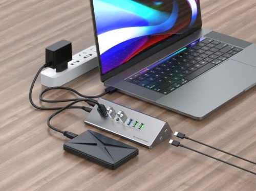 Hub Conceptronic HUBBIES18G - USB 3.0 10-em-1 60W com USB-A e USB-C