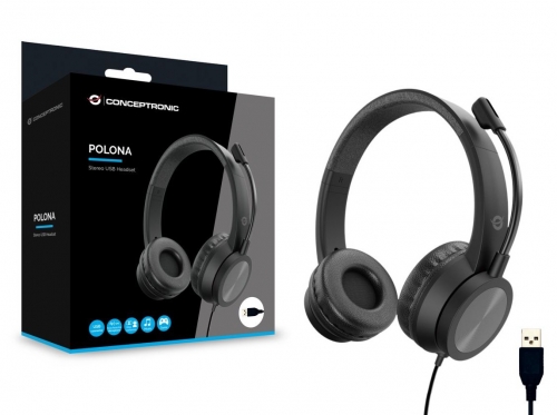 AUSCULTADORES CONCEPTRONIC POLONA05B STEREO USB H