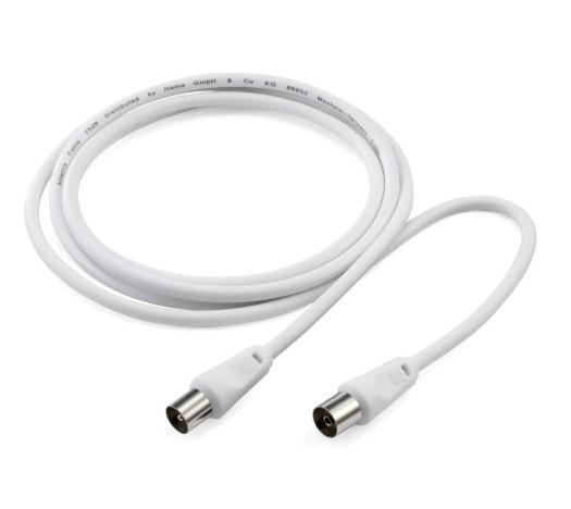 CABO ANTENA COAX M/F 75DB 3MT BRANCO HAMA 0205029
