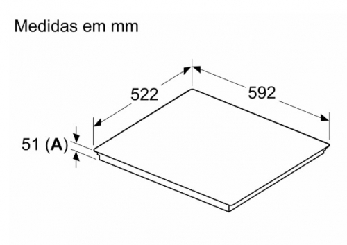 PLACA DE INDUÇÃO BOSCH PVS61AHC1E 4 ZONAS 60 CM Preto Mate