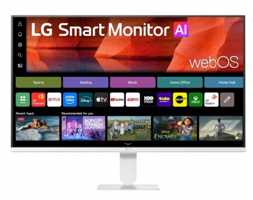 Monitor LG 27U511SB-W Smart AI U5s de 27 polegadas, monitor FHD IPS para streaming com webOS.
