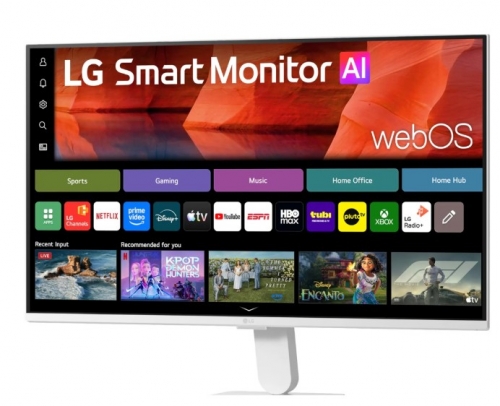 Monitor LG 27U511SB-W Smart AI U5s de 27 polegadas, monitor FHD IPS para streaming com webOS.