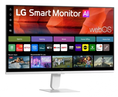 Monitor LG 27U511SB-W Smart AI U5s de 27 polegadas, monitor FHD IPS para streaming com webOS.