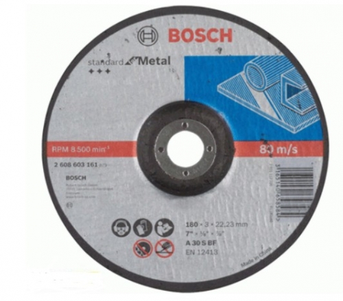 Disco de corte curvo p/ metal 180x3 mm Bosch 180x3x22,23mm 2608603161