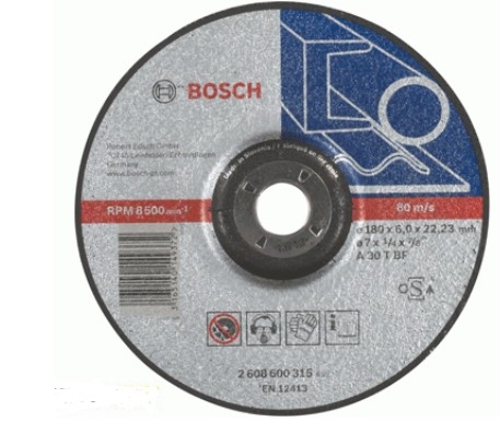 Disco Abrasivo de Rebarbar Metal 180x6mm BOSCH 2608600315