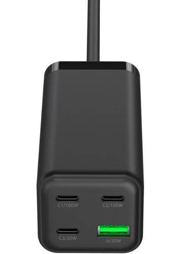 Carregador Portátil ChargeMaster 4 Pro USB / 100W / GaN COOLBOX COO-CUP-100C3AB