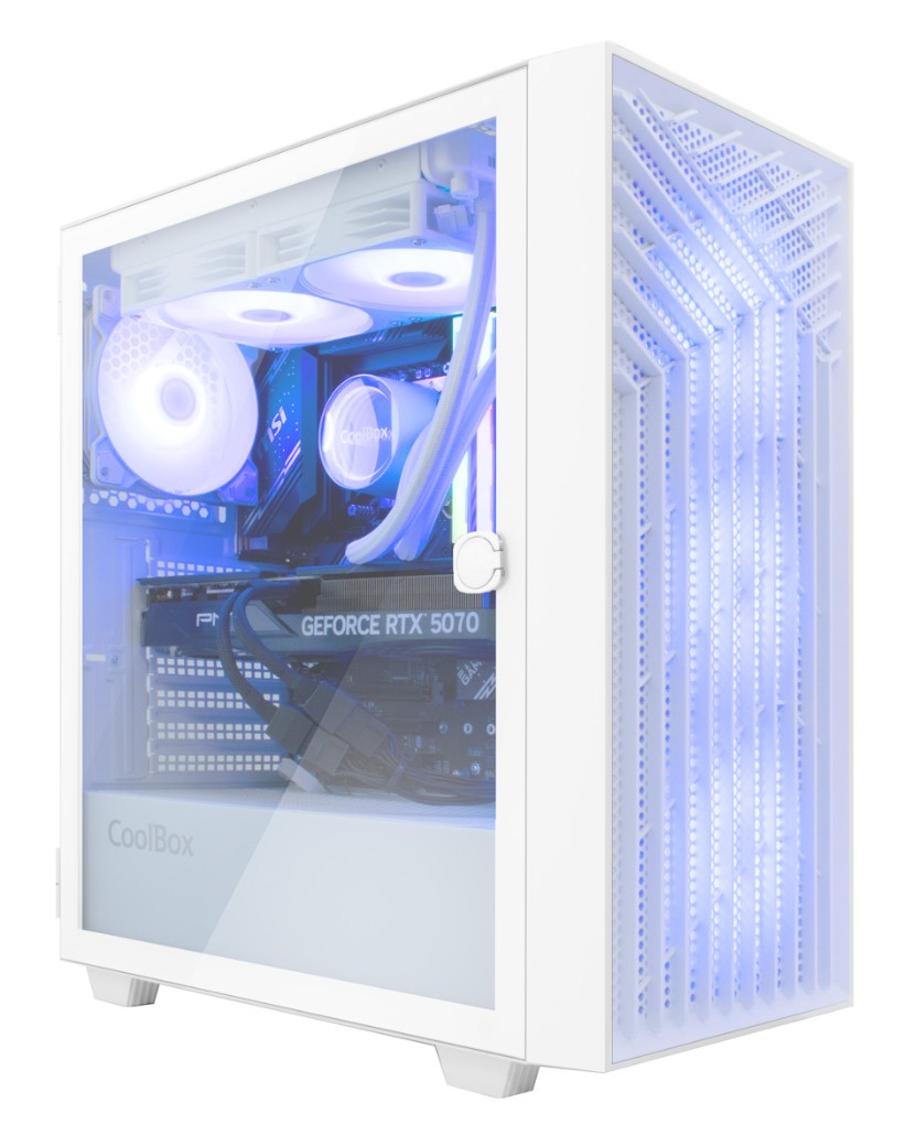 Caixa para PC Gaming GA300 Grid Line Branco COOLBOX COO-CHA-GA300W-0