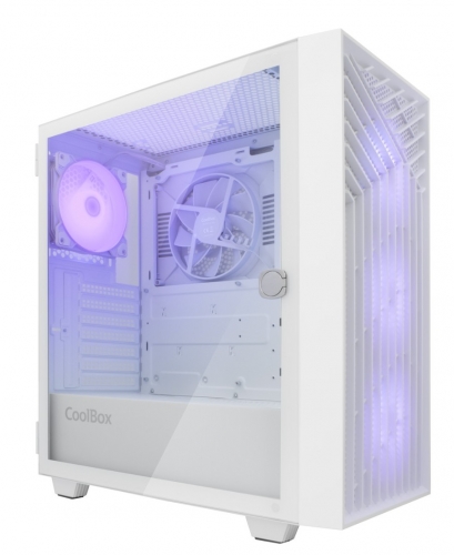 Caixa para PC Gaming GA300 Grid Line Branco COOLBOX COO-CHA-GA300W-0