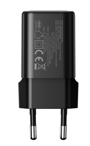 Carregador USB de 25 W com tecnologia GaN preto COOLBOX COO-CUP-25CA-B
