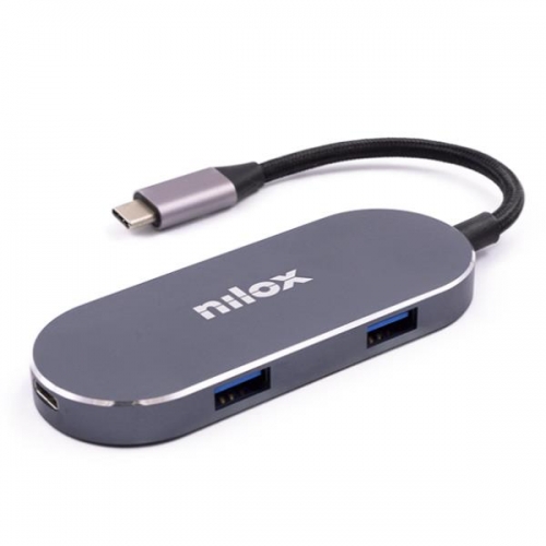 Nilox - Docking Station USB-C Cinzenta | NXDSUSBC01
