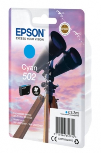 Tinteiro Epson 502 3.3 ml azul cyan original , C13T02V24020