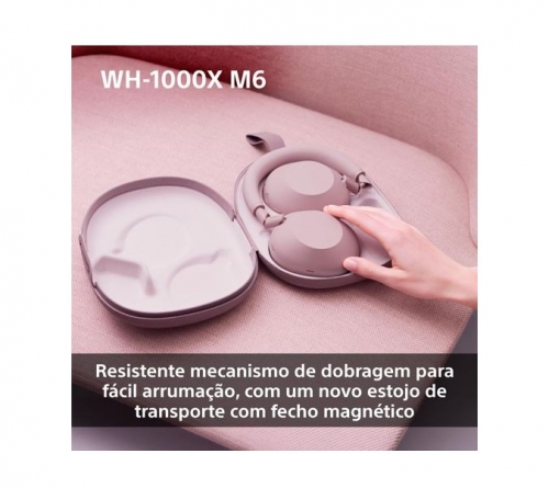 Auscultadores Noise Cancelling Bluetooth Sony WH-1000XM6P Rosa Areia , WH1000XM6P.CE7