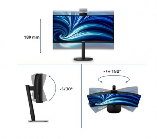 Monitor LED curvo 34" Philips 34B2U3600CH HDR10 4 ms