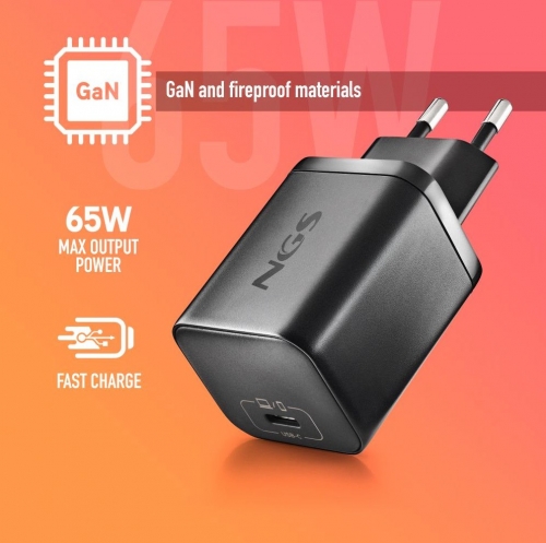 Carregador 65W + Cabo USB-C + 4 Conectores NGS BUD65W-AC