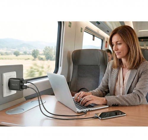 Carregador de Parede 45W USB-C + USB-A NGS EON 45W BLACK-B2C