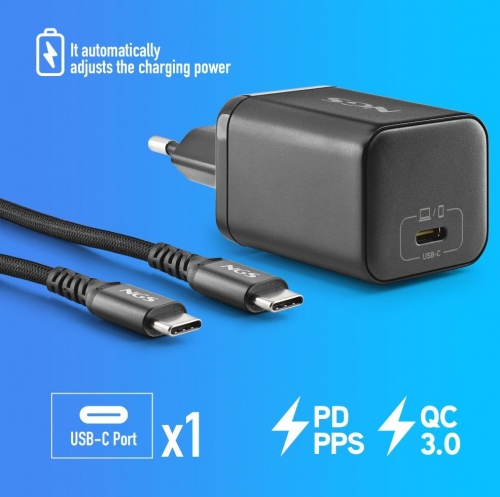 Carregador 65W + Cabo USB-C + 8 Conectores NGS BUD65W-H