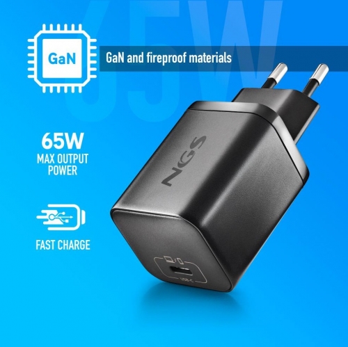 Carregador 65W + Cabo USB-C + 8 Conectores NGS BUD65W-H