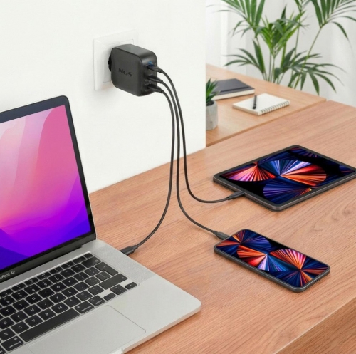 Carregador de Parede 100W 2 USB-C+1 USB-A NGS BUD 100W TINY