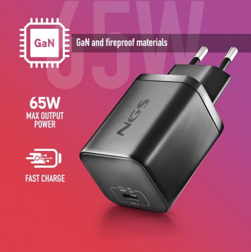 Carregador 65W + Cabo USB-C + 8 Conectores NGS BUD65W-AS