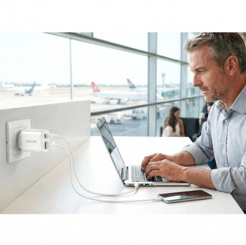 Carregador de Parede 45W USB-C + USB-A NGS EON 45W WHITE