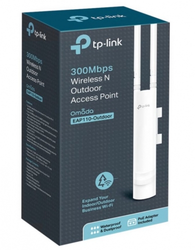 Ponto de Acesso TP-Link EAP110-Outdoor - Wi-Fi Exterior N300, 2,4 GHz, 300 Mbps, IP65, PoE Passivo