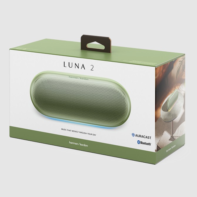 Coluna Harman Kardon Luna 2 - Bluetooth Portátil 40W RMS, Ice Mint - HKLUNA2MITEU