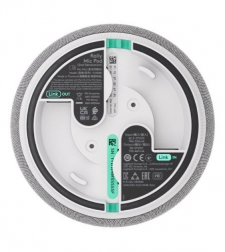 Microfone Logitech Rally Mic Pod 2 RJ-45 branco sujo