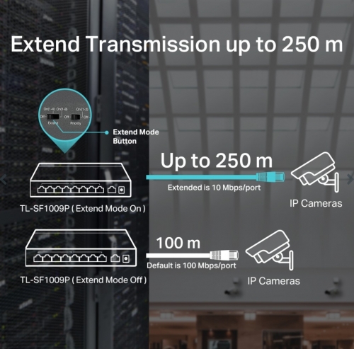 Switch 9 portas TP-LINK TL-SF1009P 10/100 Mbps