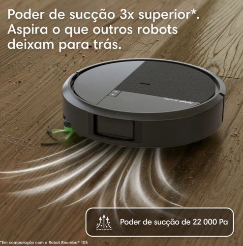 Aspirador robot irobot roomba combo 515 plus + base autowash preto