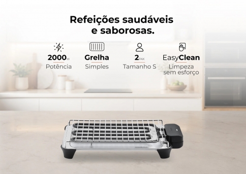 Grelhador Elétrico FLAMA HeatPro S 4222FL de Resistência 2000W