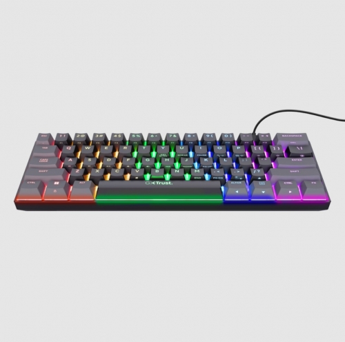 Teclado Gaming Mecânico Trust GXT 867 Acira 60% Mini – Layout PT, RGB, Switches Outemu Red – 26351