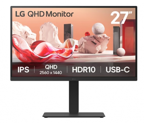 Monitor Profissional LG 27BA75QB-T – 27" QHD IPS – USB-C – Docking Station – RJ45 – Daisy Chain – TCO 10