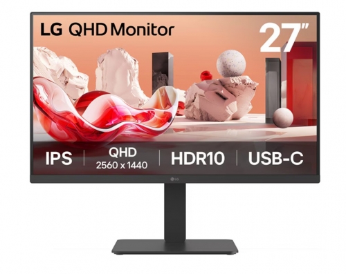 Monitor Profissional LG 27BA65QB-T – 27" QHD IPS – HDR10 – DCI-P3 90% – Ajustável em Altura