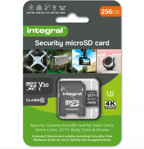 Cartão MicroSD Integral Security High Endurance 256GB - INMSDX256G100V30